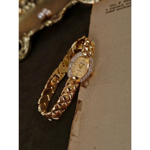 Gold French Vintage Style Unique Dainty Women’s Wrist Watch Trendy Cute Gift main image 4